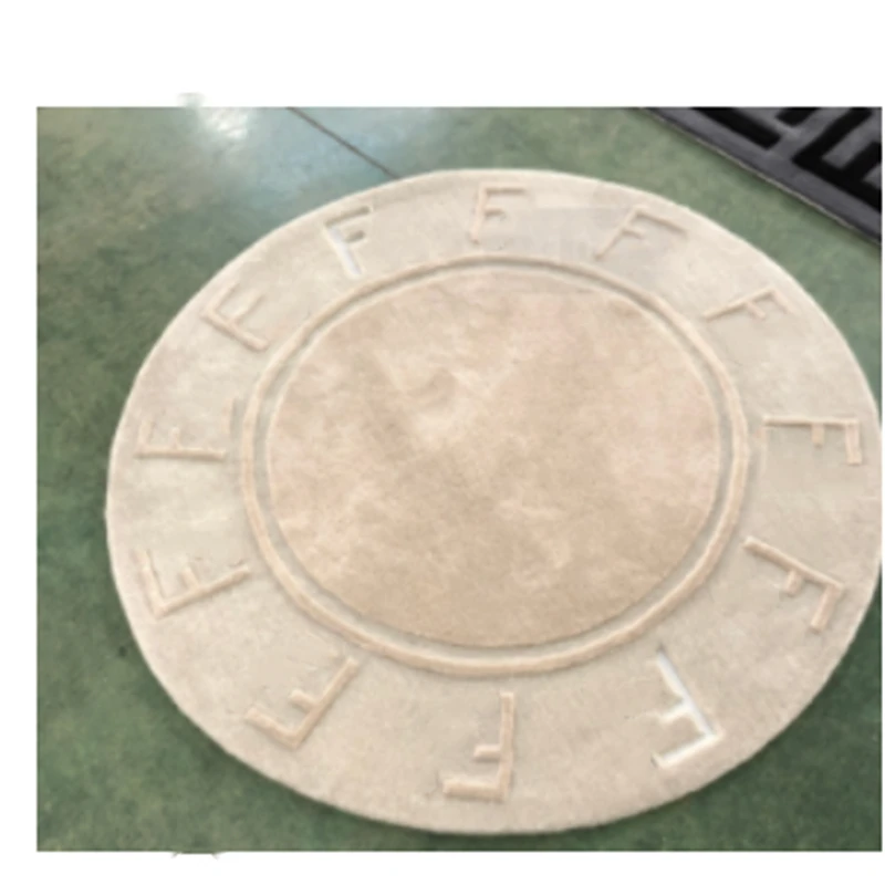 Высококачественный круглый модный акриловый двухслойный бежевый серый ковер 3D