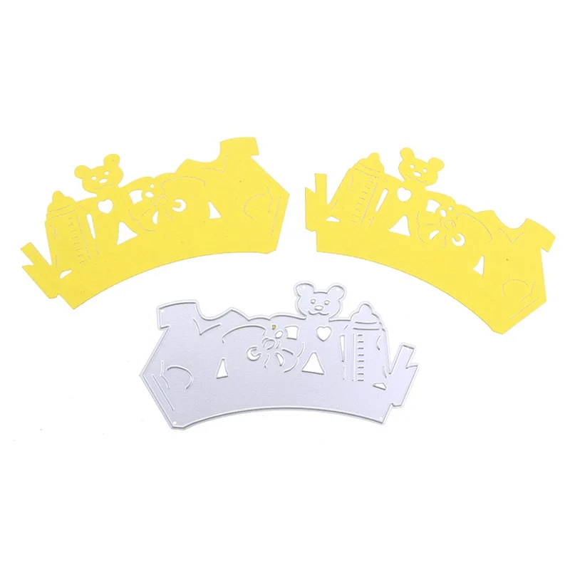 Детский медведь с рамкой бутылки молока металлические штампы трафареты для