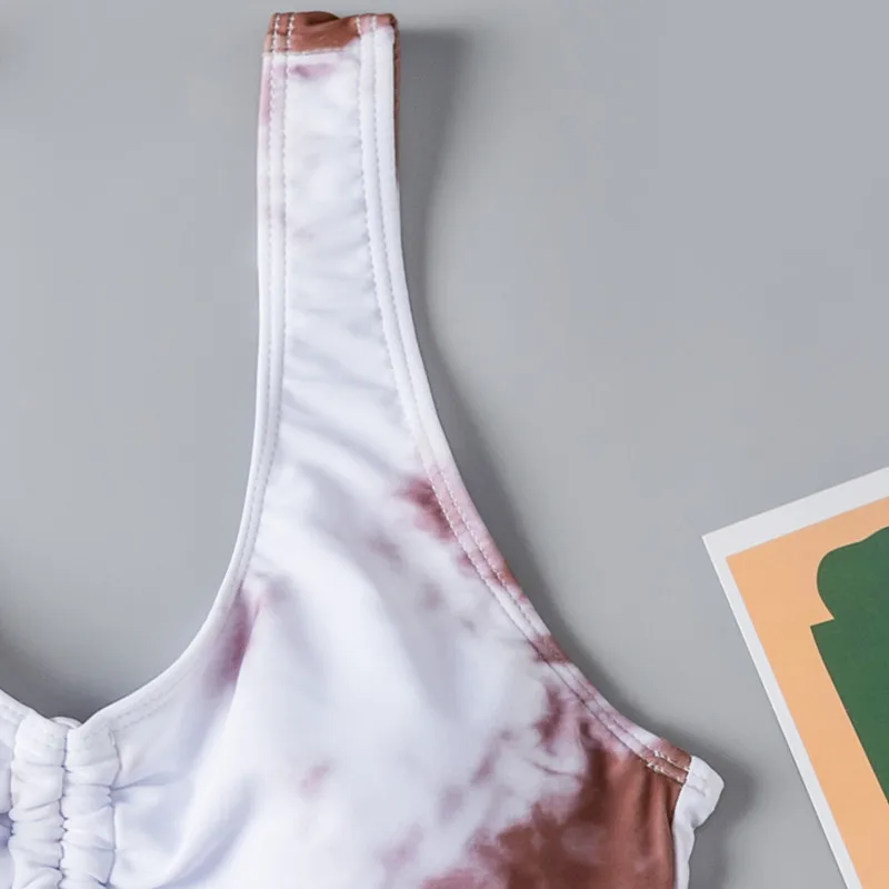 Цельный купальник с завязками на шее 2020 бикини высокой талией бразильский