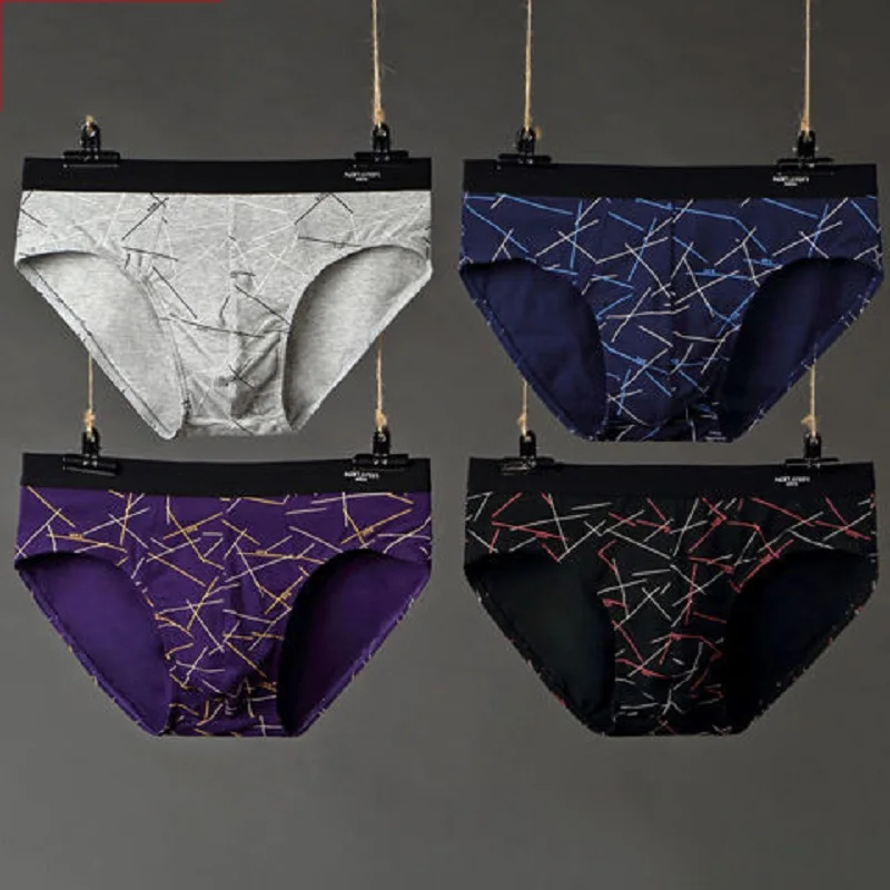 4Pcs/Lot Men's Underwear Men's Briefs Cotton Panties Men's Comfortable Breathable Shorts Loose Elastic Band L-3xl