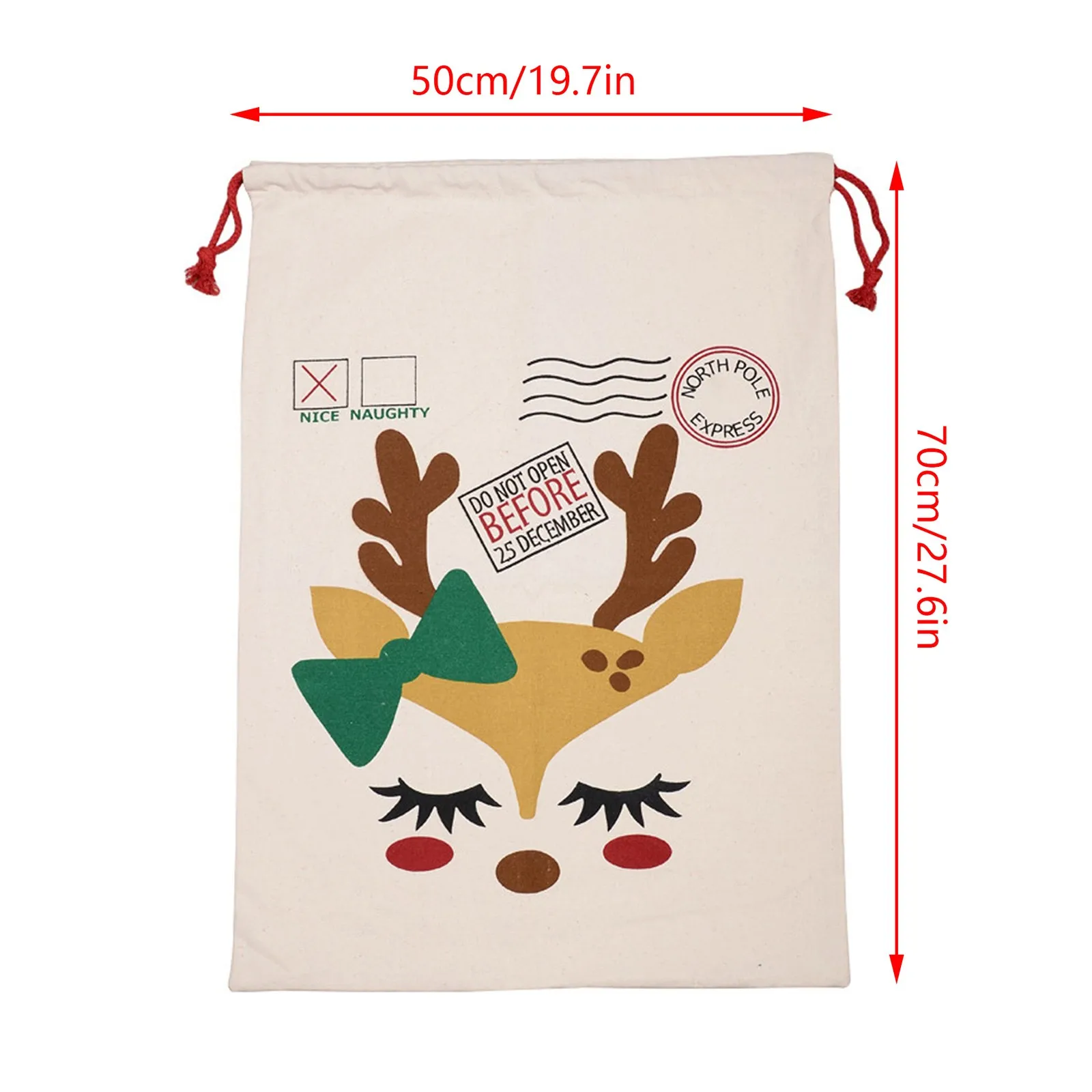 Хлопчатобумажная Холщовая Сумка рождественский подарок сумка на шнурке