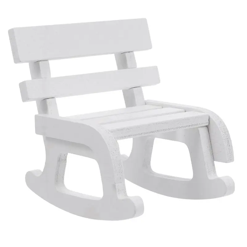 

1pc Miniature Rocking Chair Model Doll House Ornament Mini Chair Adornment