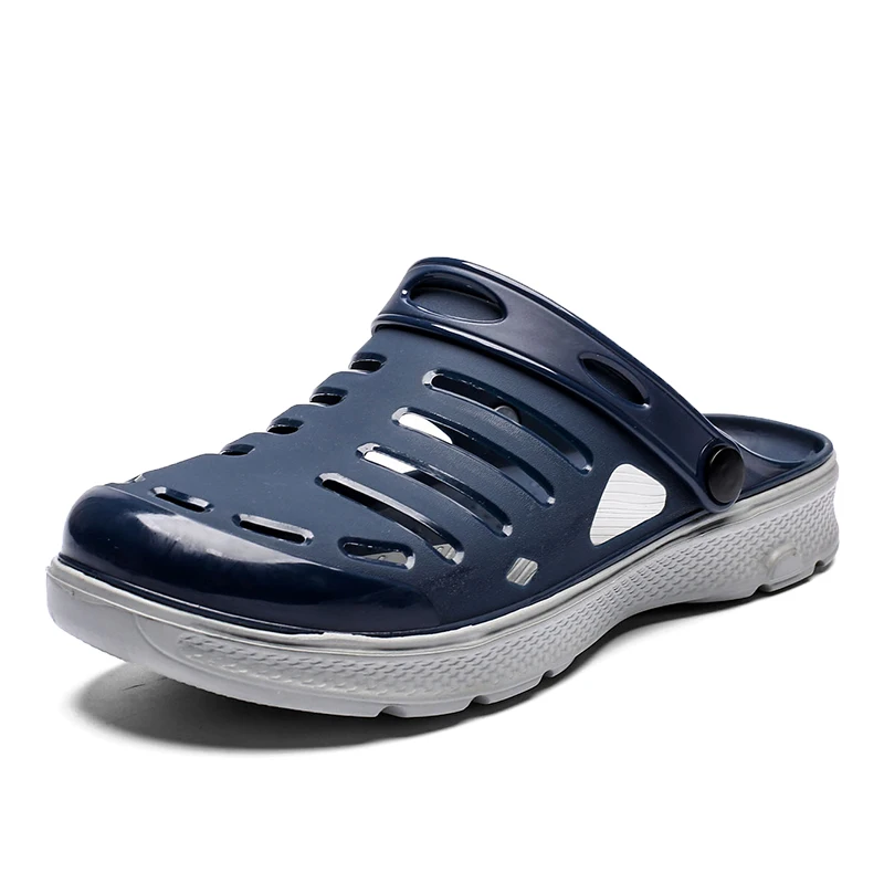 

Мужские сандалии, крутые шлепанцы, обувь с дырками, Женская пляжная обувь высокого качества, цвет голубой