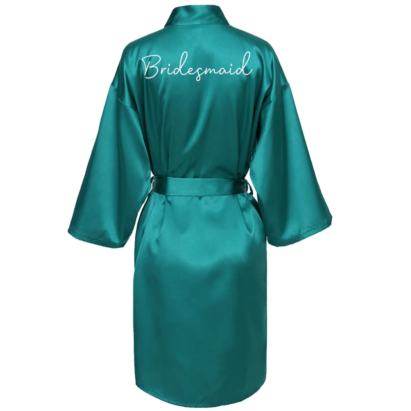 Satin Silk Robe Bride Robe Wedding Robe Bridesmaid Robes Bride Robe Dressing Gown Bride Team Bridal Robes Green Robe