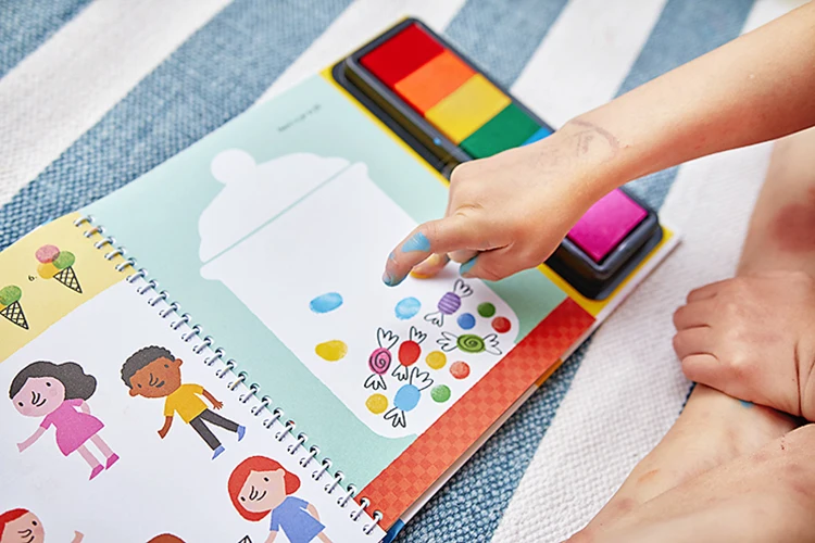 Детские книги с отпечатками пальцев резиновыми штампами чернильная подкладка