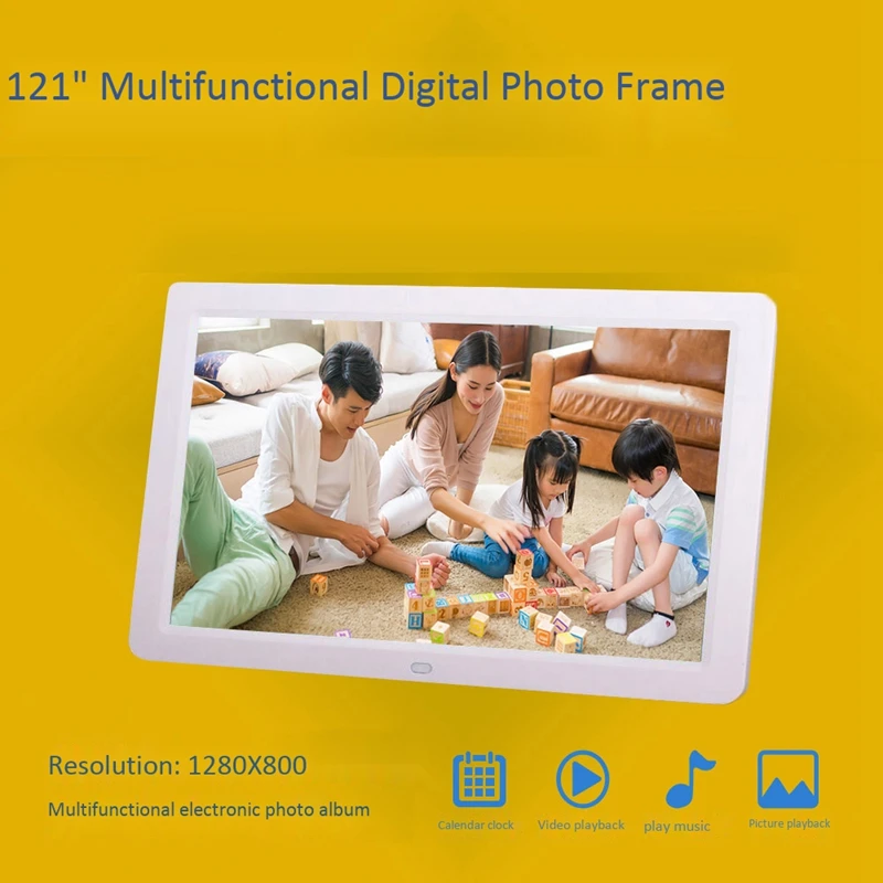

Digital Picture Frame 12 Inch HD 1280X800 Music Video Player Clock