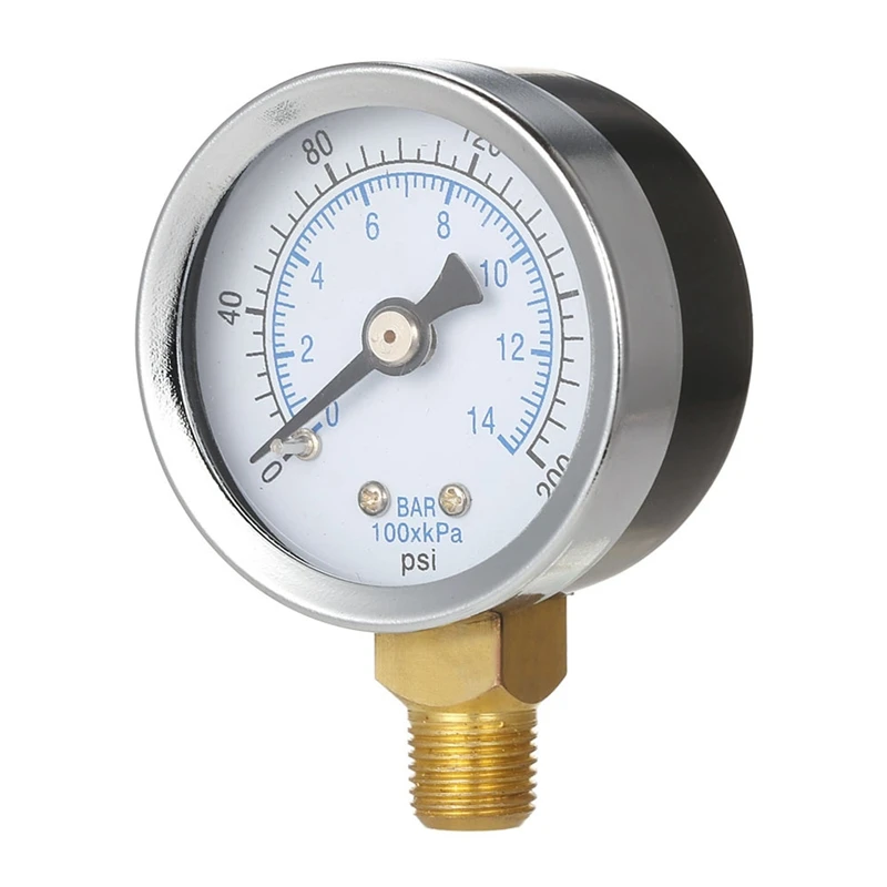 

Ts-40-14 Bar 0-200 Psi 0-14 Bar Pressure Gauge 1/8 Male Npt Pressure Gauge Air Compressor Hydraulic Vacuum Gauge Manometer