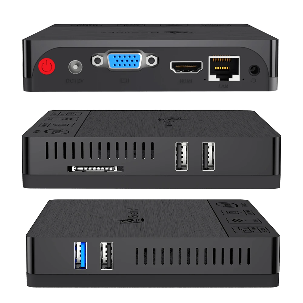 BT3 Pro II Quad Core Windows10 Mini PC In tel Atom x5 Z8350 1000M Lan USB3.0 Dual WiFi HD VGA Display win10 Media Player Box|ТВ-приставки
