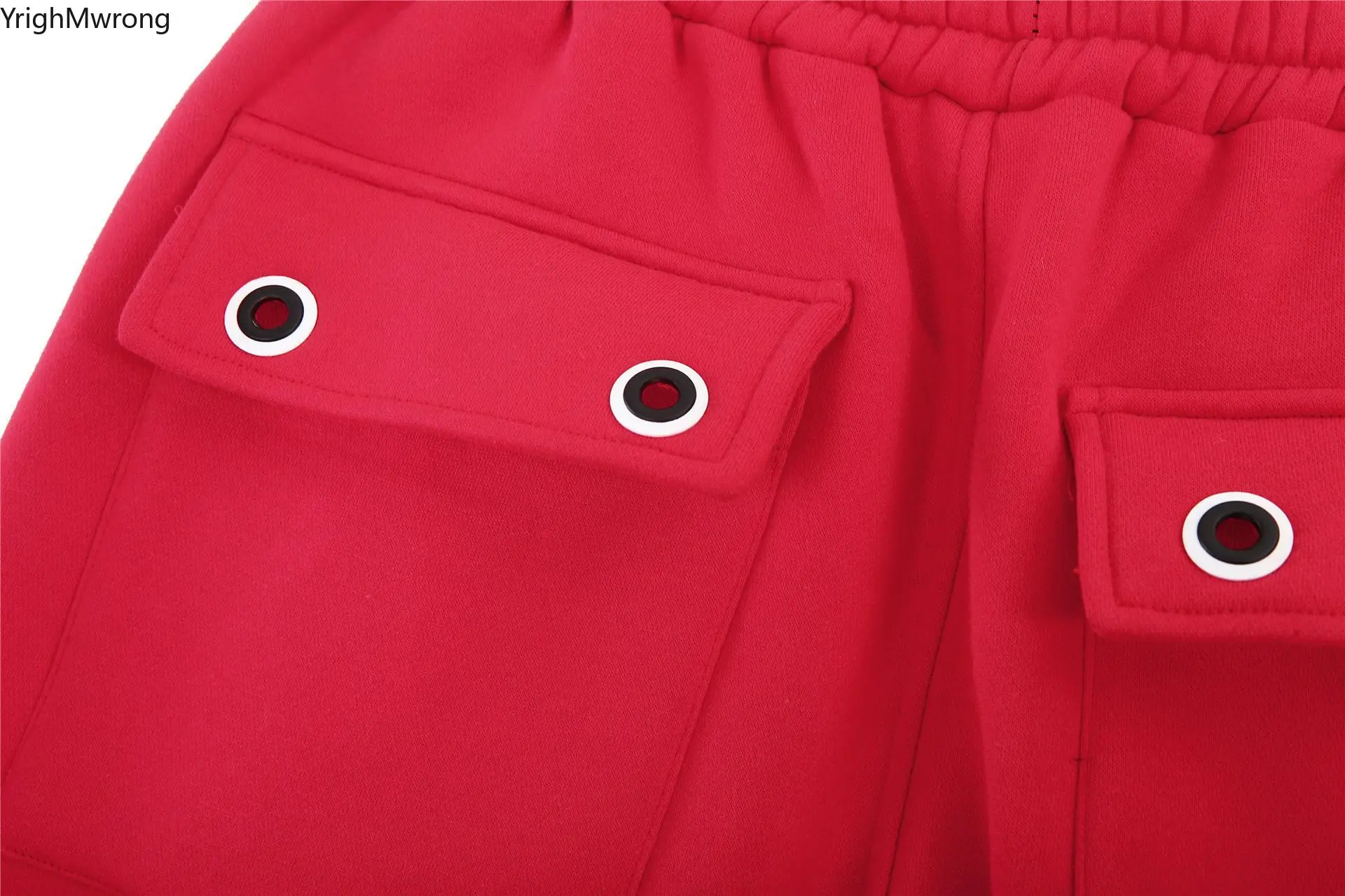 Панк кольцо с заклепками карго карман Письмо Drawstring талия контрастный блок молния