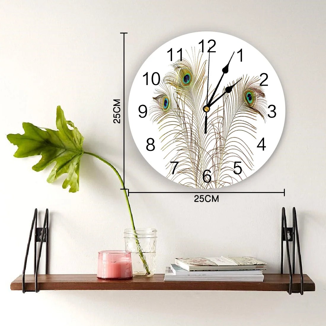 Красивое перо павлина тихие настенные часы кухня гостиная ванная комната