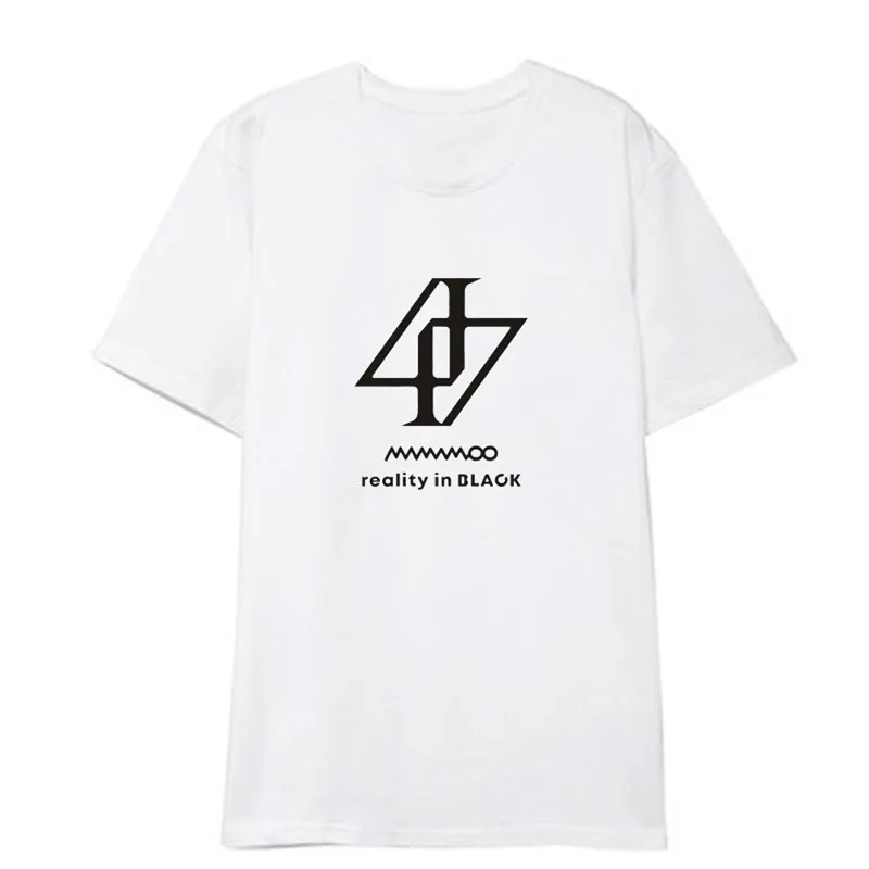 Kpop MAMAMOO reality in BLACK Album Shirts уличная одежда в стиле хип-хоп свободная футболка топы с