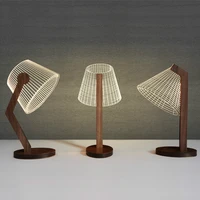 wooden led 3d table lamp creative home holiday gift nightlight bedroom bedside lamp for boys room decorative led table lamp