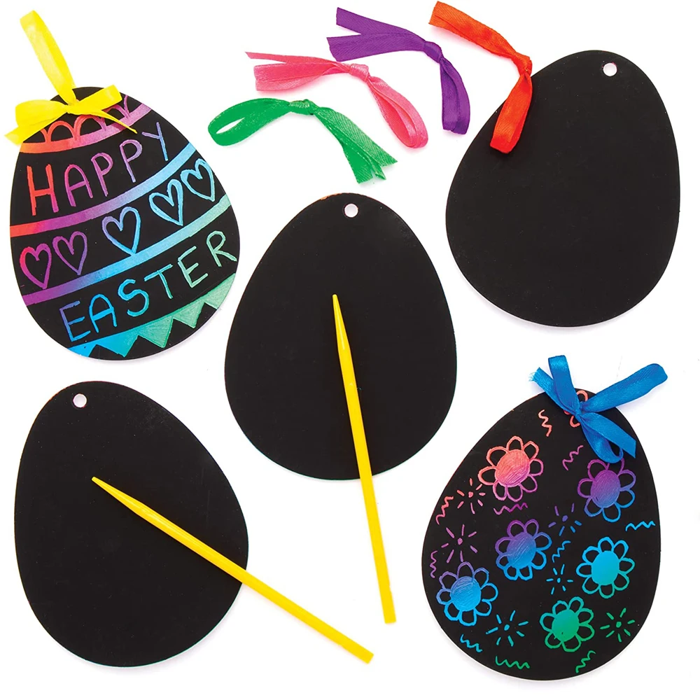 

12 Sheets Magic color rainbow scratch Egg Art Ornaments toy kids Arts and Crafts Painting scratch paper DIY educational gift set