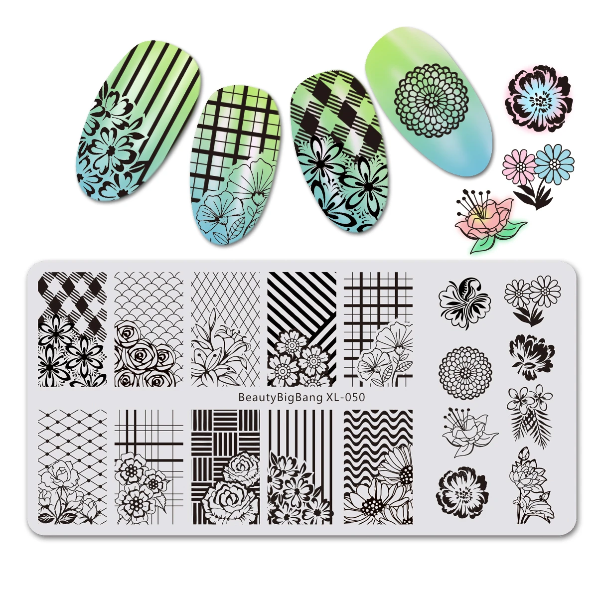 

Цветочная сетка, клетка, геометрическое изображение, Φ, DIY Nail маникюрный шаблон, аксессуары для дизайна ногтей, инструменты