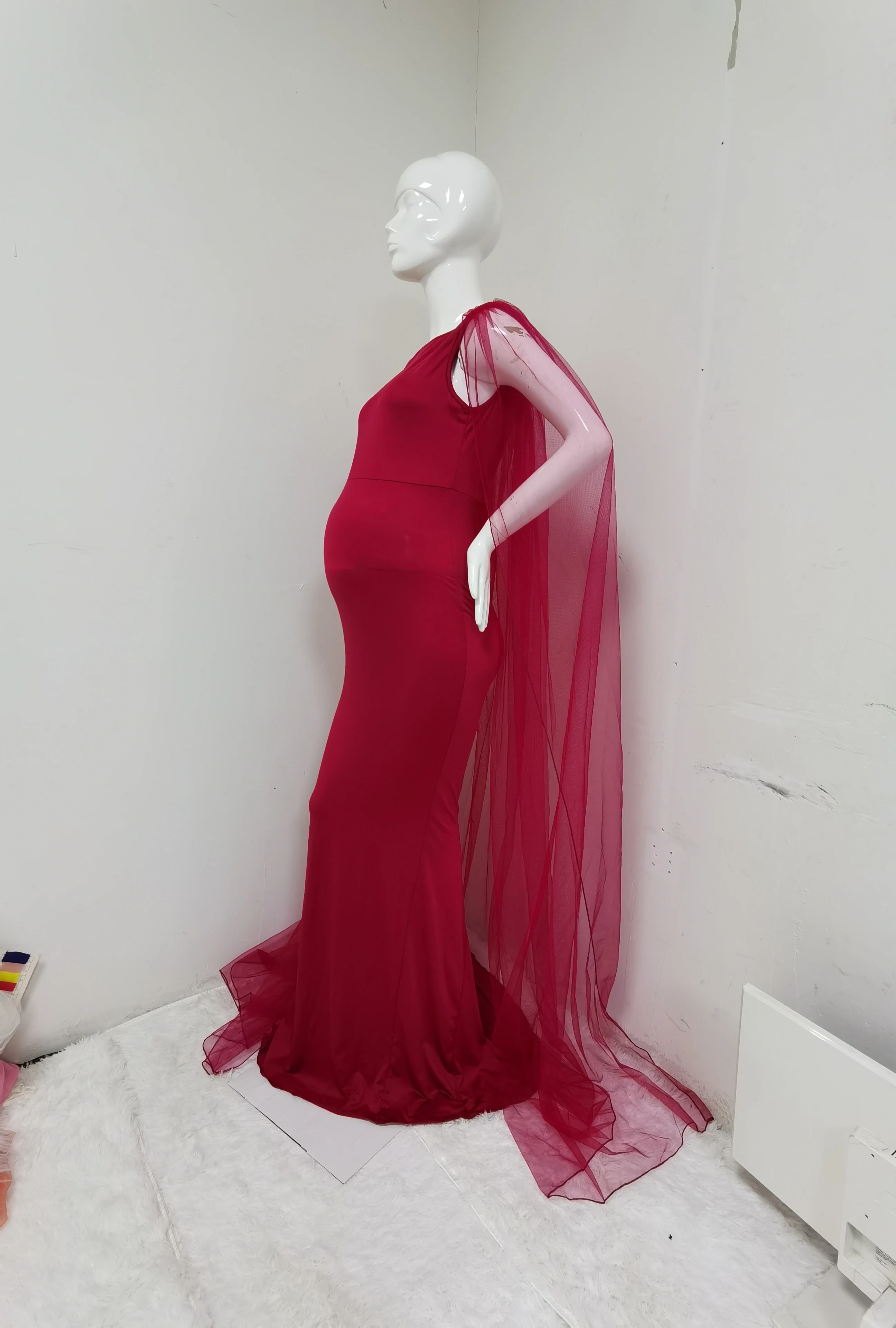 Фатиновое платье с отложным воротником платья для будущих мам фотосессии