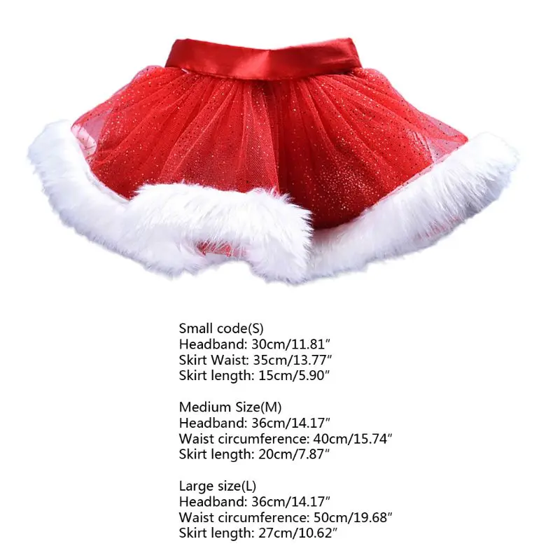 

Kids Girls Christmas Theme Princess Skirt Net Yarn Sequins Tulle Mini Tutu Skirt for Party Cosplay Costumes