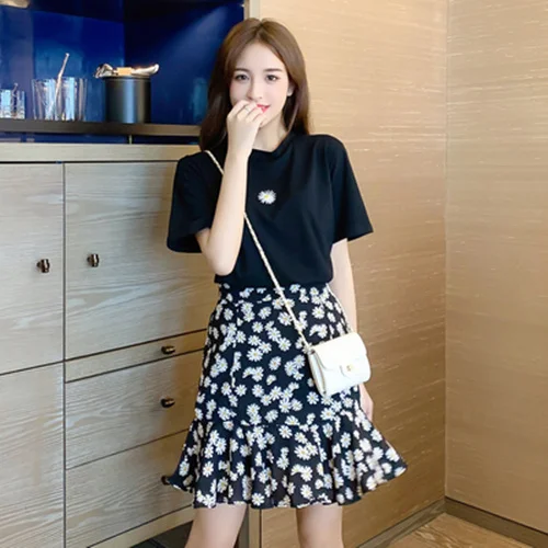 Женский комплект из 2 предметов летняя футболка с коротким рукавом в Корейском