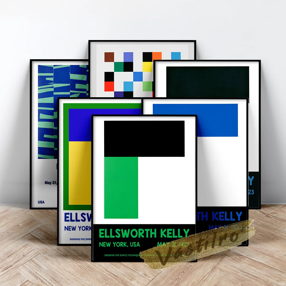 

Ellsworth Kelly Poster, Kelly Hard Edge Art Prints, Ellsworth Abstract Geometry Wall Picture, Colors For A Large Wall Painting