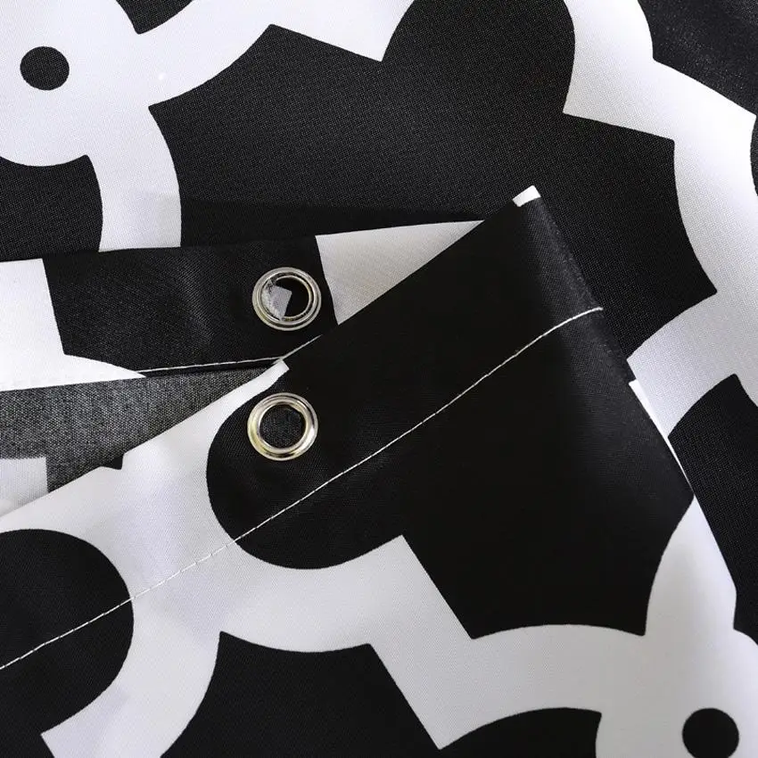 

40Black White Geometric Shower Curtains Waterproof Fabric Bath Curtains For Bathroom Bathtub Large Wide Bathing Cover 12 Hooks