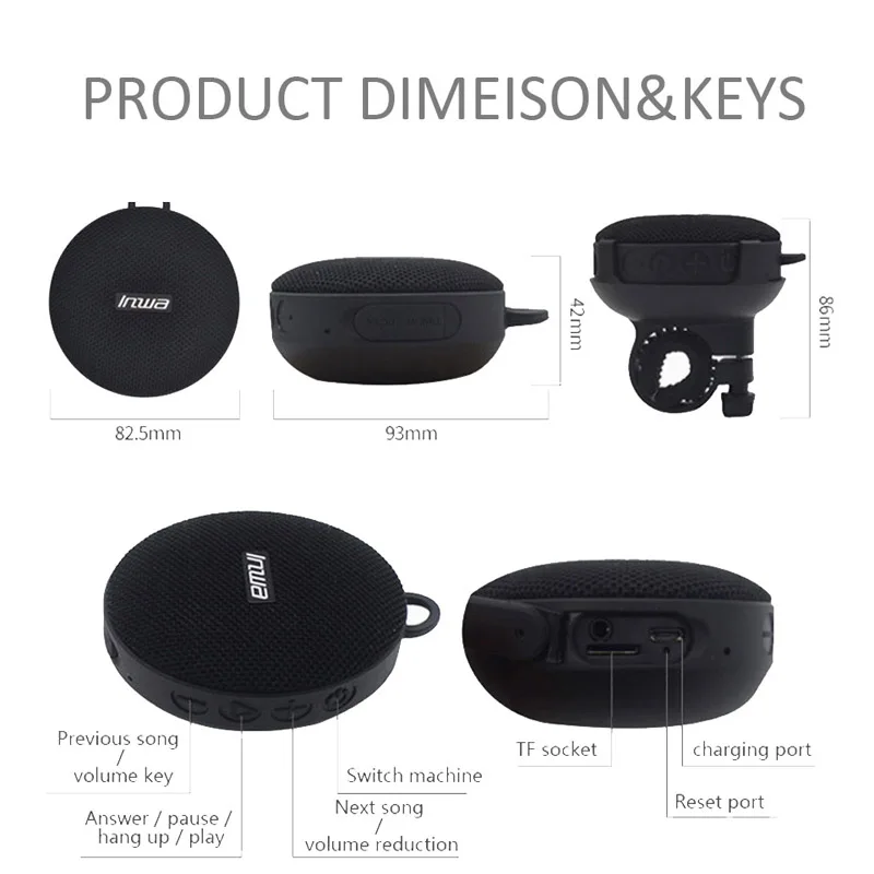 portable bikes tws bluetooth speaker bicycle column waterproof shower speaker acoustics sound boombox soundbar woofer hands free free global shipping