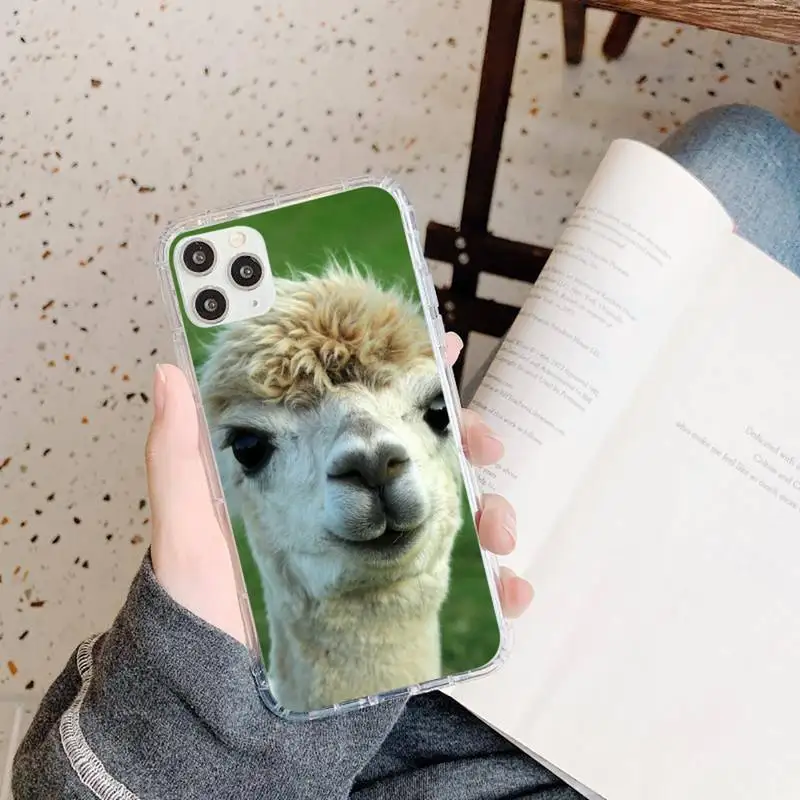 

Cute Lama Llama Alpacas Animal Phone Case Transparent soft For iphone 5 5s 5c se 6 6s 7 8 11 12 plus mini x xs xr pro max