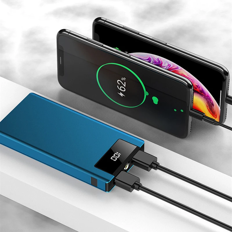 Power Bank для Xiaomi Mi iPhone Pover 10000 мАч светодиодный портативное зарядное устройство с