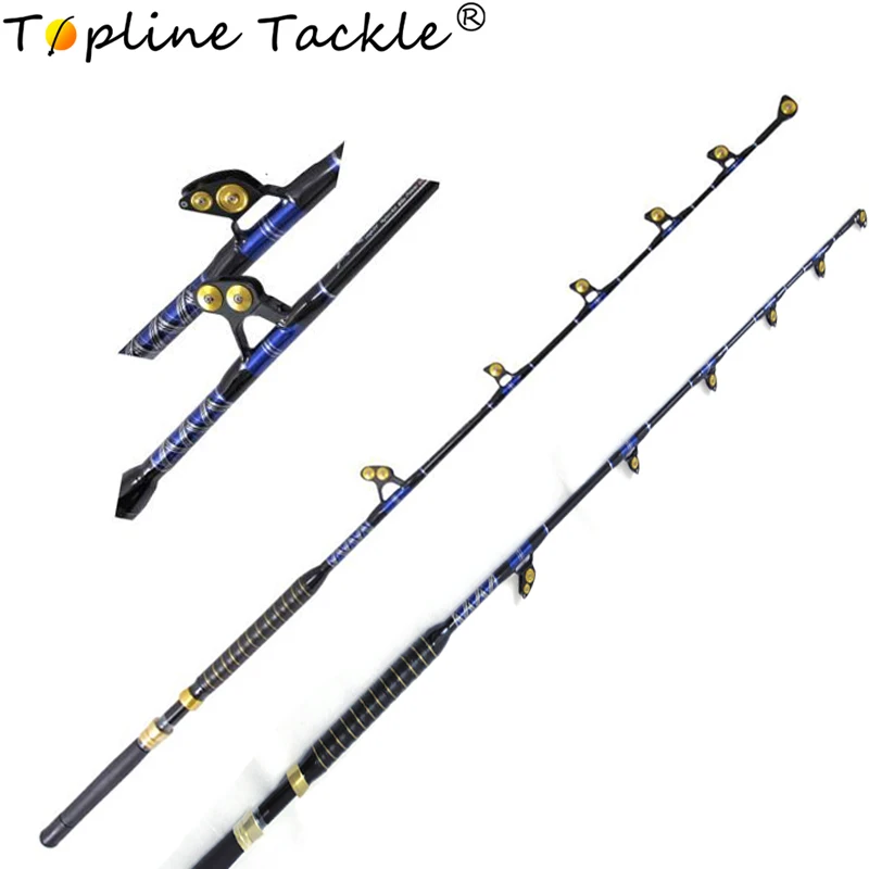 ToplineTackle Троллинг 30 100 фунтов джиг удочка крепкая лодка 6 направляющих колец