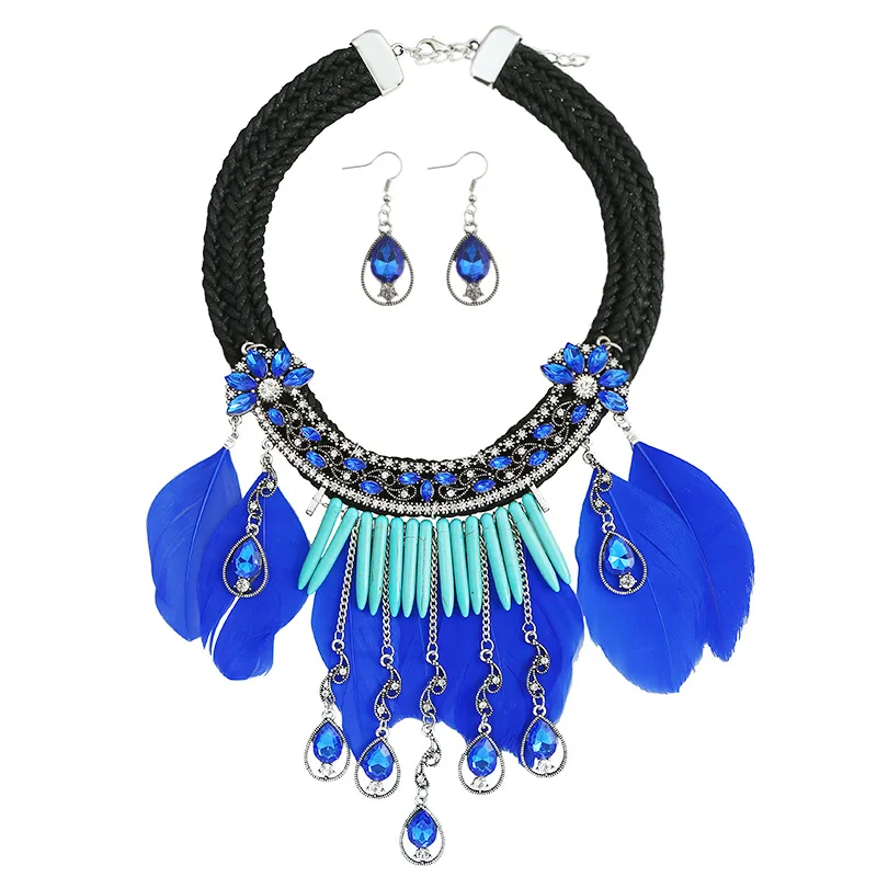 Европейская и американская мода экзотические украшения из сплава со стразами