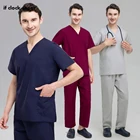 Хирургическая Больничная униформа, ветеринарная рабочая одежда для домашних животных, рабочая одежда для операционной, рабочая одежда для врачей, аптека, наборы для женщин унисекс