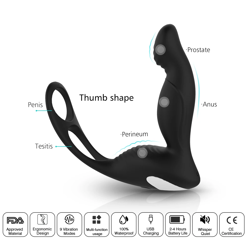 Анальная пробка вибратор 9 скоростей массажер простаты Анальный стимулятор