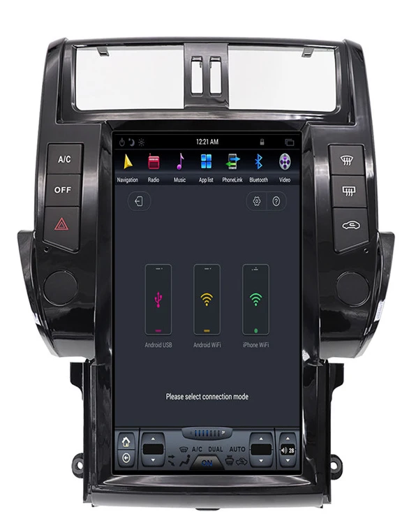 

13.6" tesla style vertical screen android 9.0 Six core Car GPS radio Navigation for Toyota prado 2014-2016