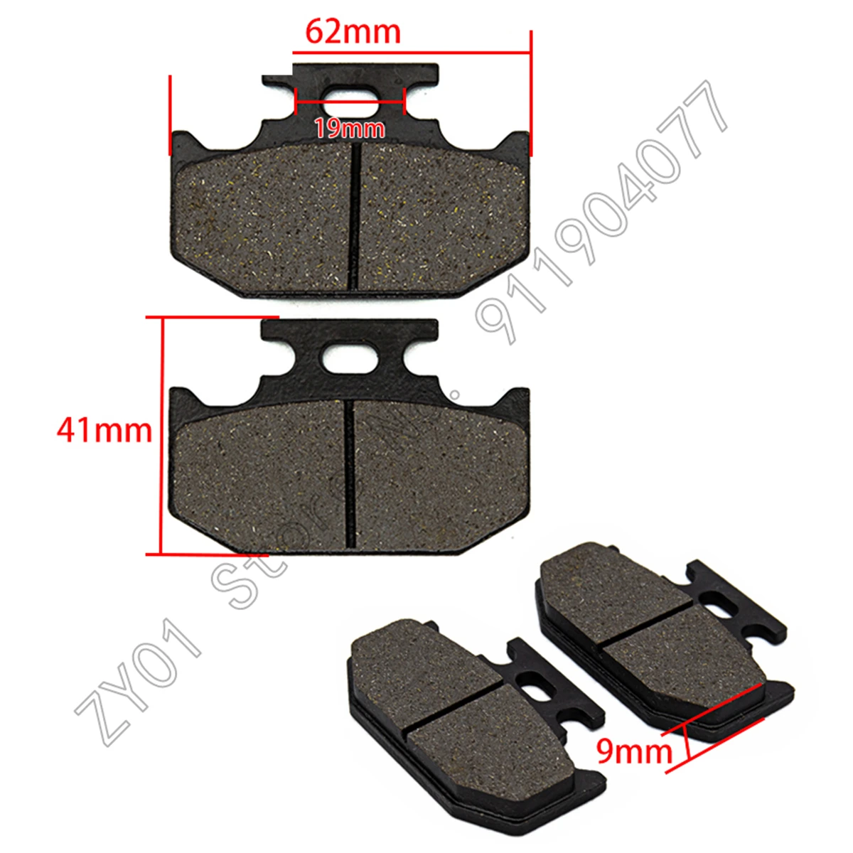 

Motorcycle Rear Brake Pads for Kawasaki KDX125 KDX200 KDX250 KLX250 KLX 650