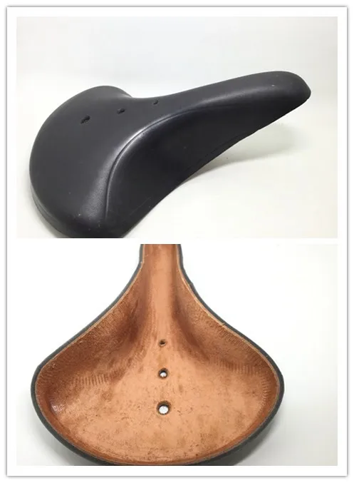 Saddle leather black Винтажное весеннее седло в виде слона из натуральной кожи в старом стиле, велосипедное седло из натуральной кожи, TDX-5 - Цвет: Saddle leather black