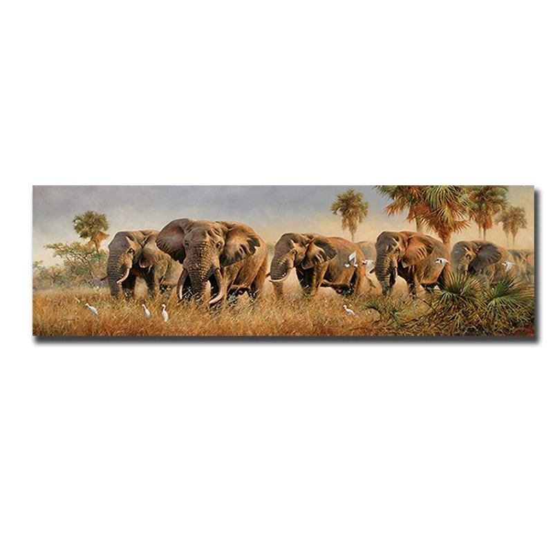 Африканские слоны животные картина маслом печать холст декоративные фотографии