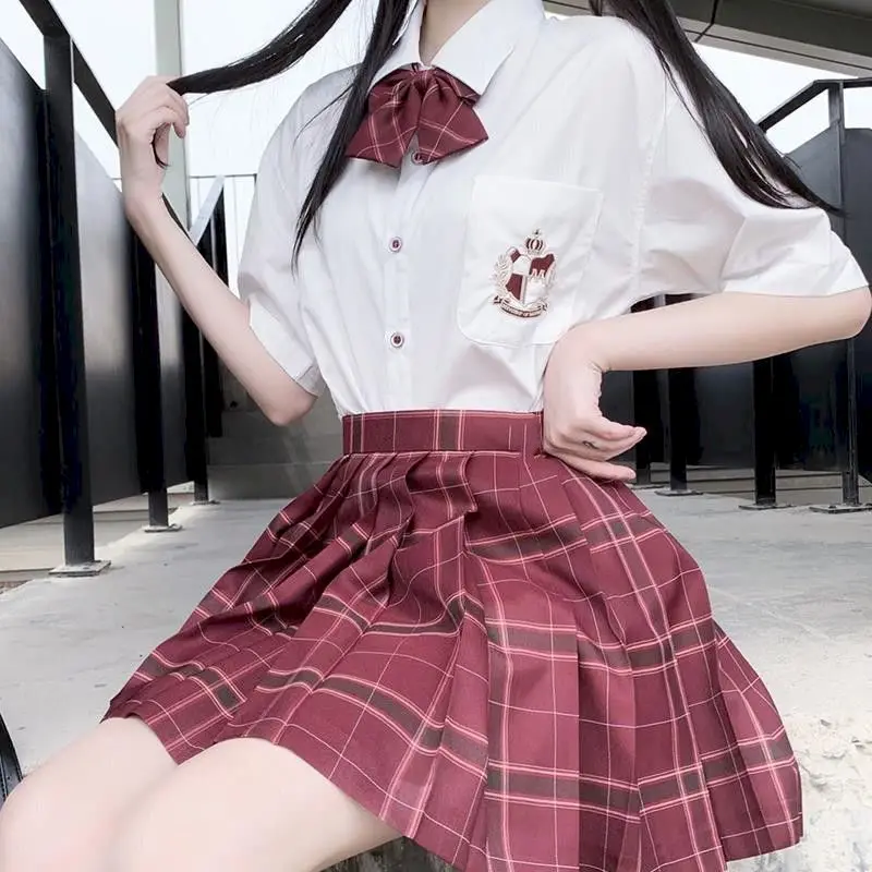 

japanese style skirts plaid pleated cute high waist sweet skirt for women faldas vintage a-line mini summer 2020 new fashion