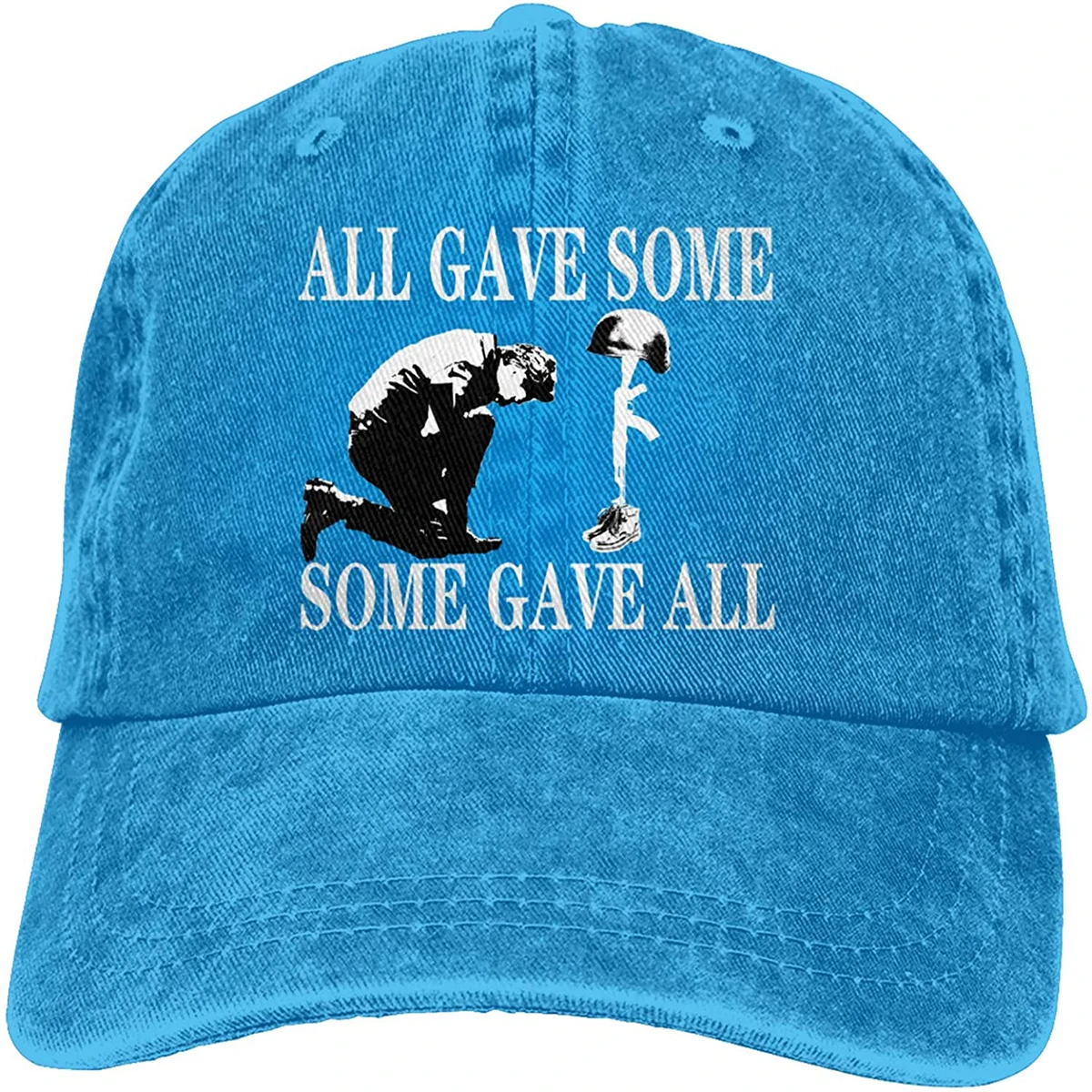 

All Gave Some Some Gave All Sports Denim Cap Adjustable Unisex Plain Baseball Cowboy Snapback Hat