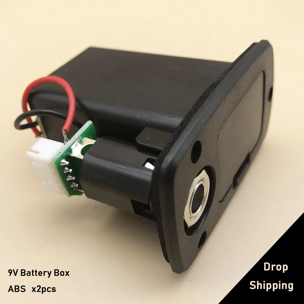 2 шт. 9V гитарный звукосниматель Батарея чехол коробка держатель черный для