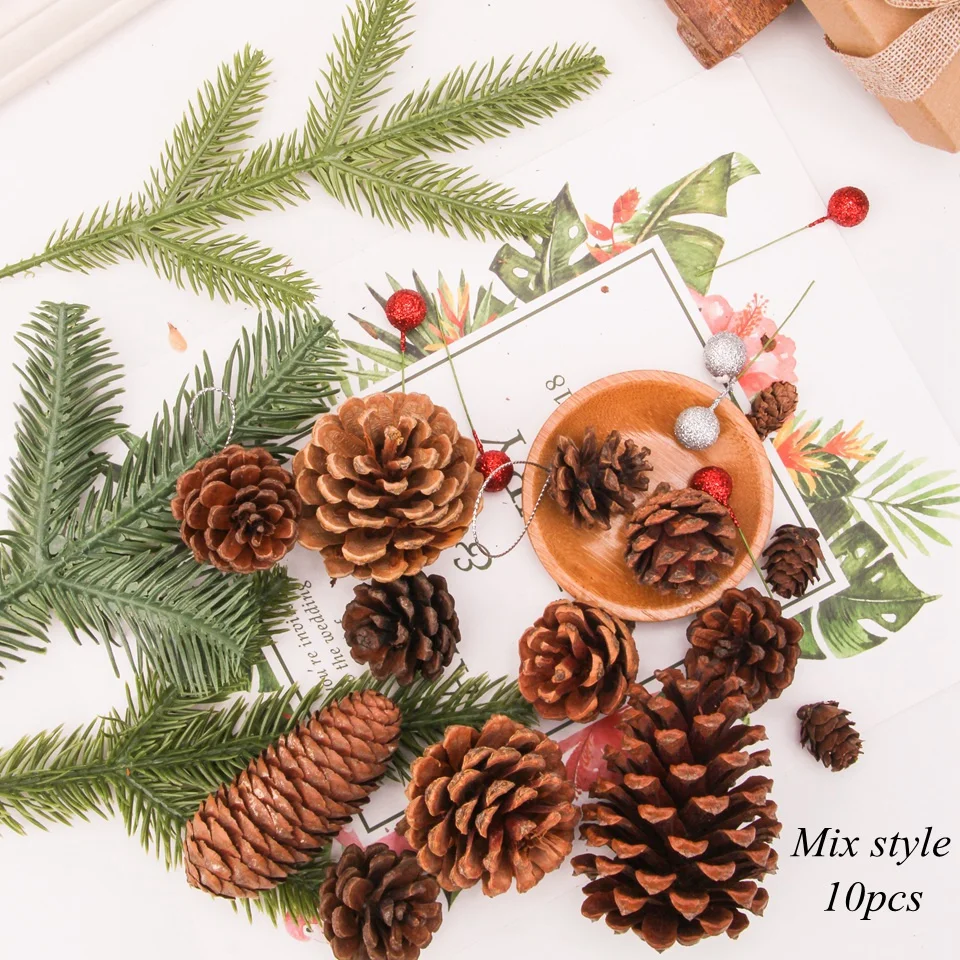 1pack christmas rattan wreath pine natural branches berriespine cones for diy christmas wreath supplies home door decoration free global shipping