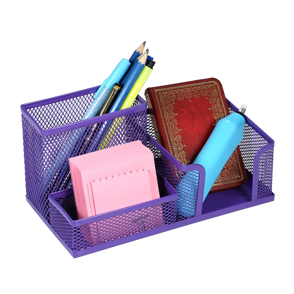 Хит продаж держатель для ручки 3 отделения настольный органайзер металлическая