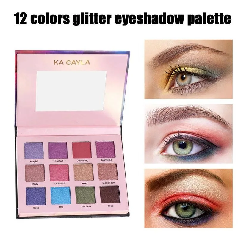 

12-color Glitter Eyeshadow Matte Metal Waterproof Easy To Shimmer Makeup Palette Lasting Without Apply Smudging Eyeshadow V0C3