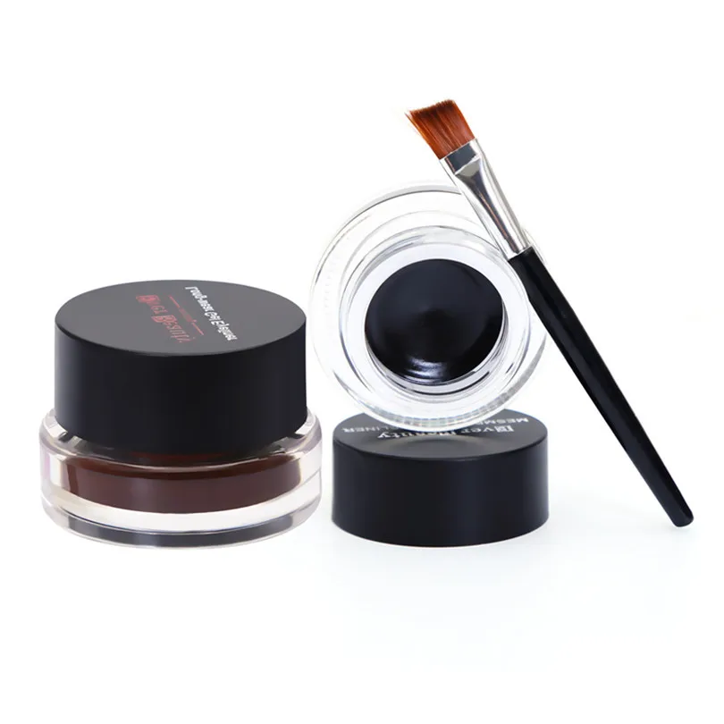 

Music Flower 2 in 1 Coffee And Black Gel Eyeliner Make Up Set Eye Liner Eyeshadow Waterproof Cosmetics