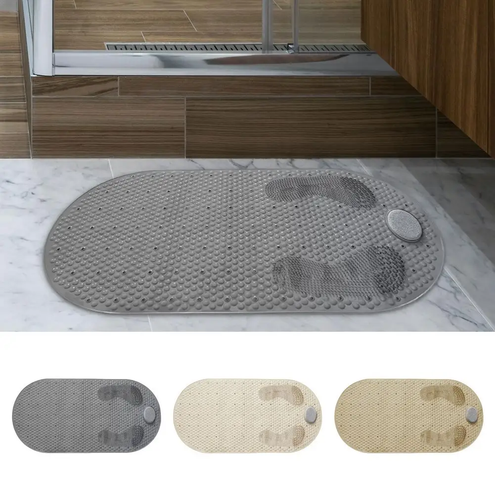 

Shower Room Massage Mats Bathroom Water-repellen Rubbing Stone Mats With Suction Cups Drain Holes Anti Slip Bath Mats For Tub