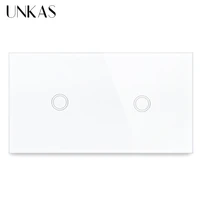 unkas 2 4 6 gang 1 way eu uk standard touch button switch 157mm light crystal class panel 300w olny touch function outlet