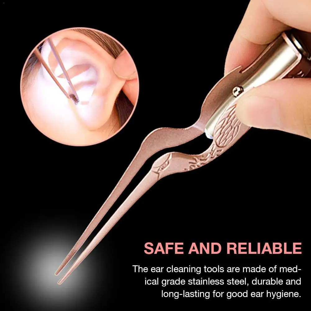 Светящаяся Ушная ложка для сбора ушей артефакт ушных восков Пинцет с зажимом
