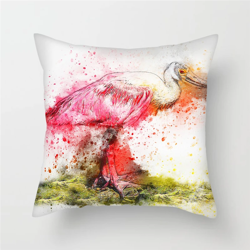 Красочная наволочка для подушки с изображением животных фламинго Поппи Китти