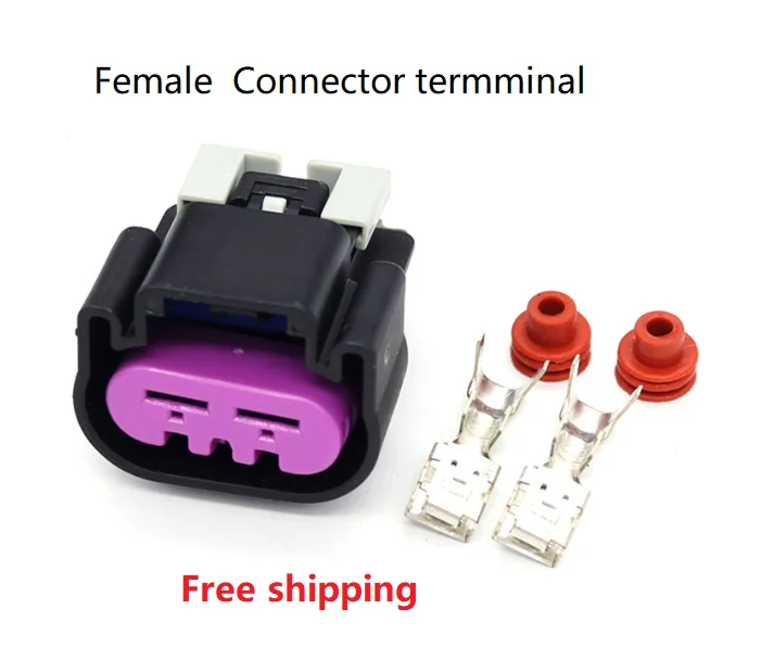 100 набор, 2-контактный разъем (6,3), женский, фоторазъем 15454358, автомобильный вентилятор, автомобильный разъем, цвет черный