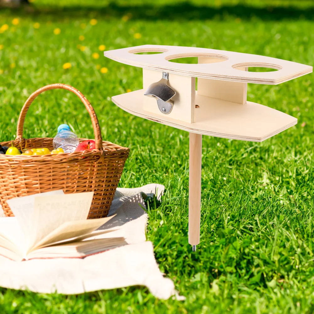 

1pc Outdoor Folding Table Portable Glass Table Food Snacks Serving Desk