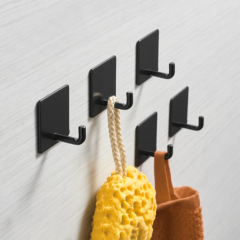Крючок для халата черные самоклеящиеся крючки ванной комнаты полотенец