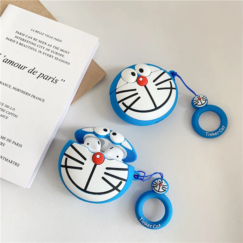 Высококачественный японский милый мультяшный чехол для наушников Doraemon Cat для Apple Airpods 1/2 3 Pro, силиконовый защитный чехол для наушников