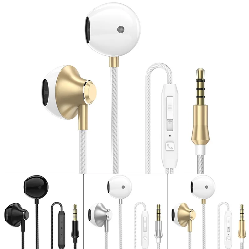 Earphone For MP3 Universal Metal Wired Control Portable Durable Stereo Music With Microphone Earphones Handfree | Электроника